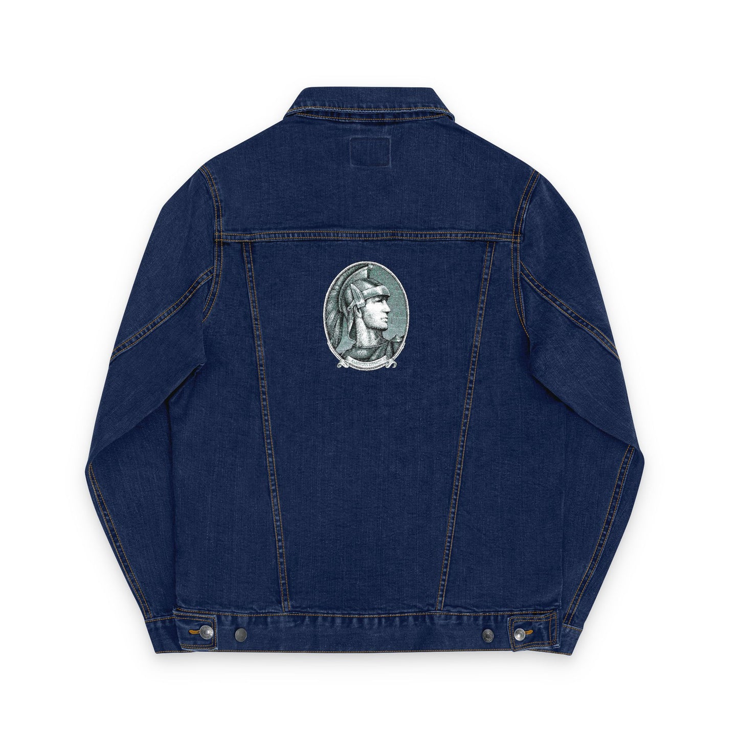 İşlemeli American Express Unisex Kot Ceket,
