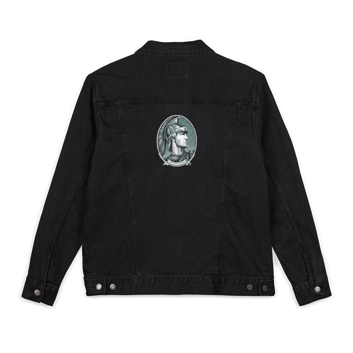 İşlemeli American Express Unisex Kot Ceket,