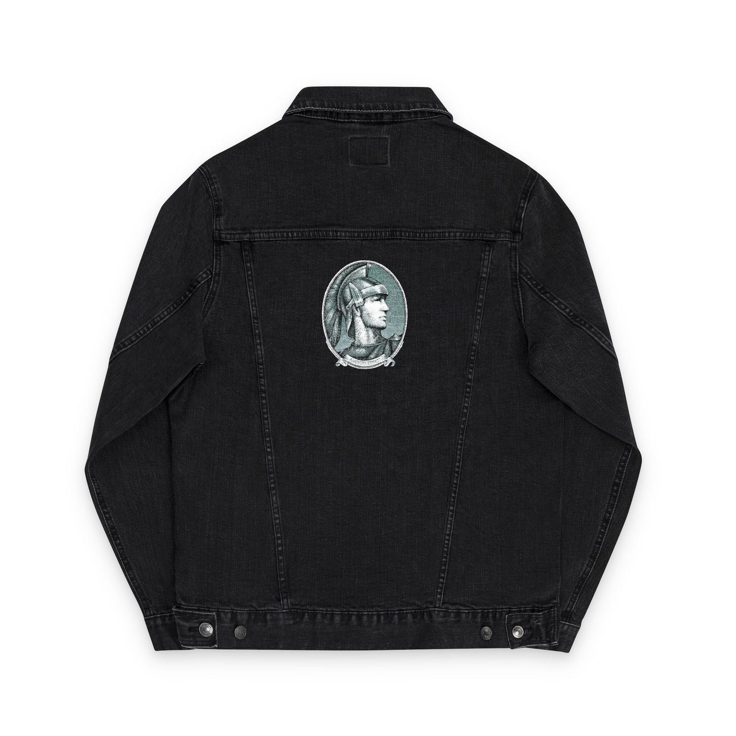 İşlemeli American Express Unisex Kot Ceket,
