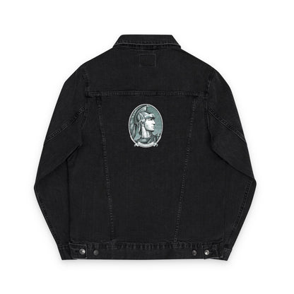 İşlemeli American Express Unisex Kot Ceket,