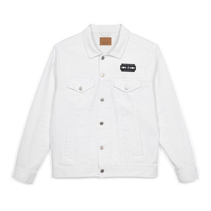 İşlemeli American Express Unisex Kot Ceket,